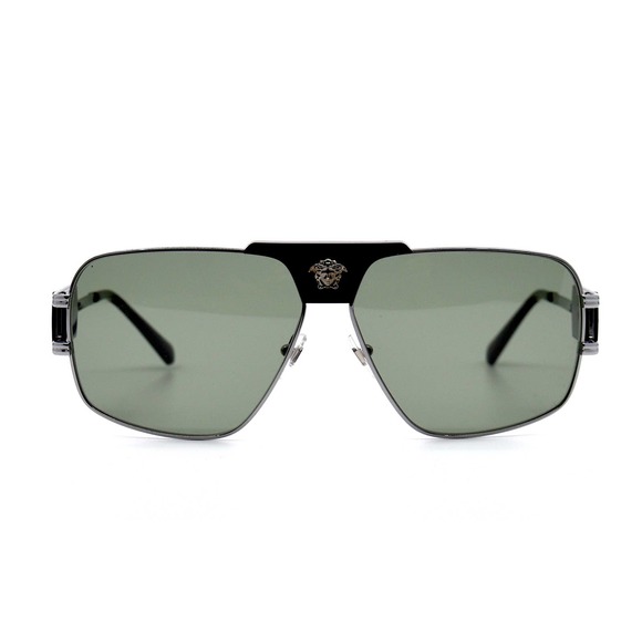 NEW VERSACE VE2251 1001/2 GUNMETAL GREEN SUNGLASSES - Picture 2 of 10